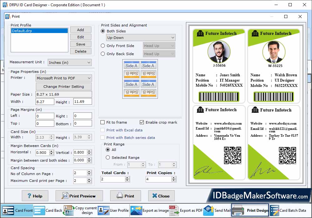 Print your Designed ID Card
