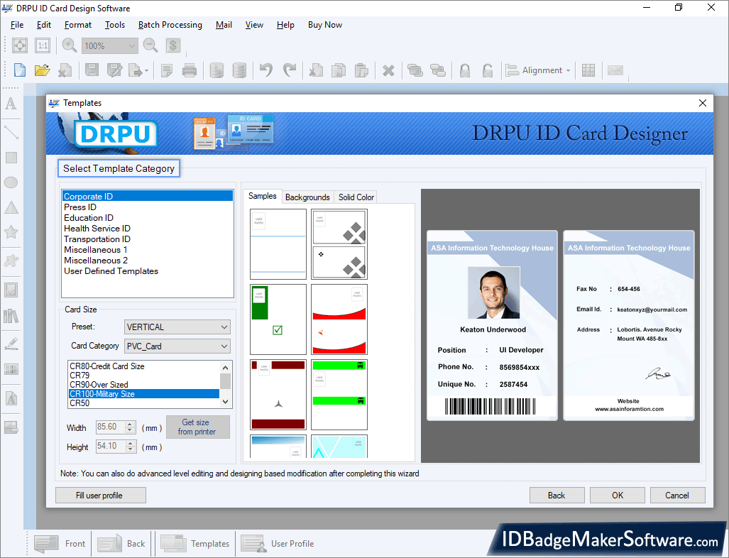 Screenshots Of Id Card Maker Software To Design Identity Card Id Badges Screenshots Of Id Card Maker Software To Design Identity Card Id Badges