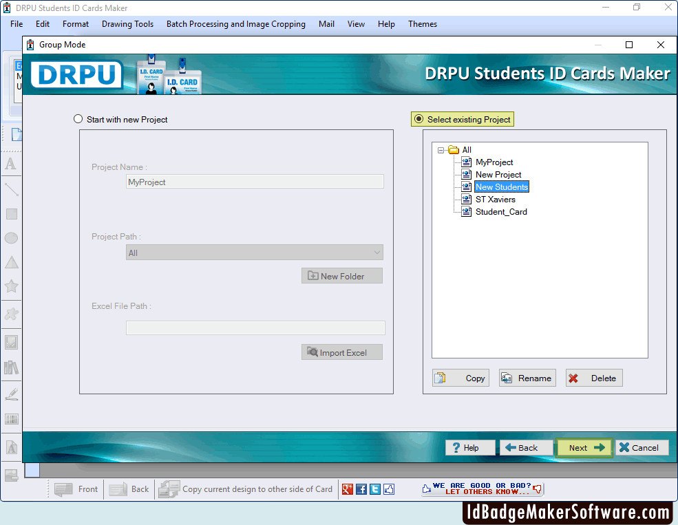 screenshots of student id cards maker to know the process of