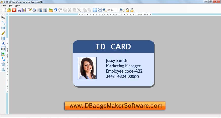 Screenshot of ID Badge Maker Software