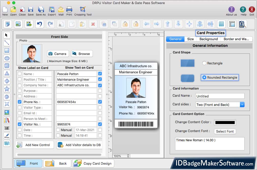 Visitors ID Cards Maker for Mac