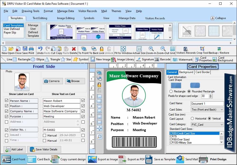 Visitors ID Gate Pass Maker